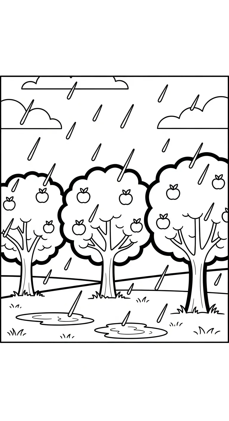 tải hình tô màu Trời Mưa cho bé 3 tuổi