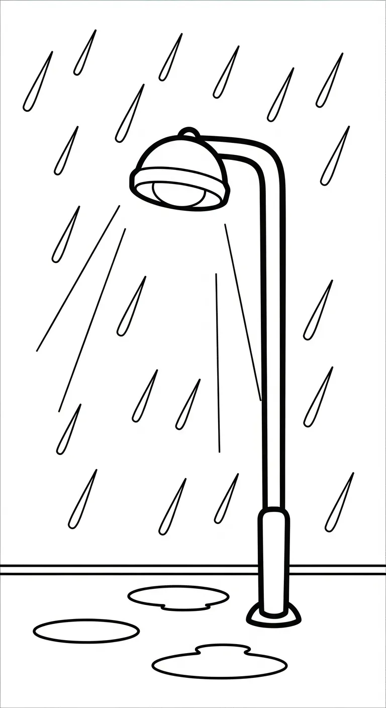 tranh tô màu Trời Mưa cho bé đơn giản