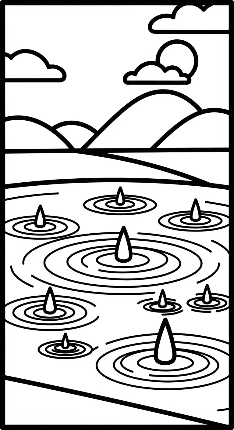 tranh tô màu Trời Mưa cho bé 6 tuổi miễn phí