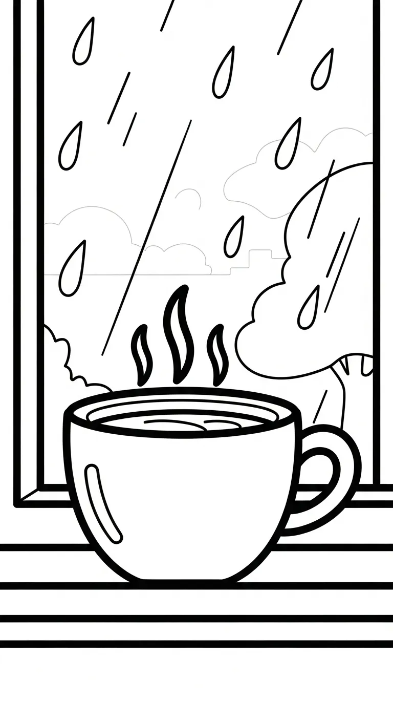 tải hình tô màu Trời Mưa cho bé 7 tuổi