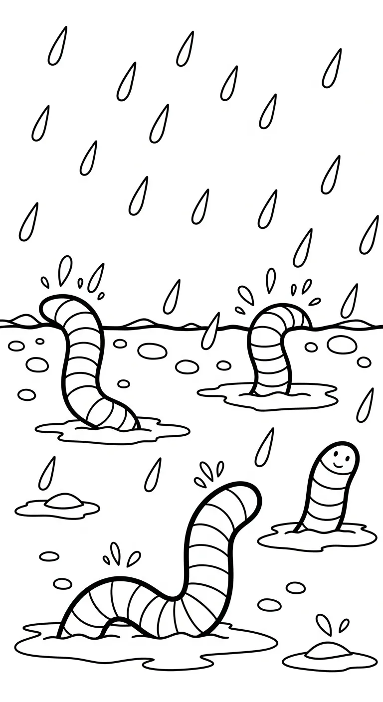 hình tô màu Trời Mưa cho bé 3 tuổi