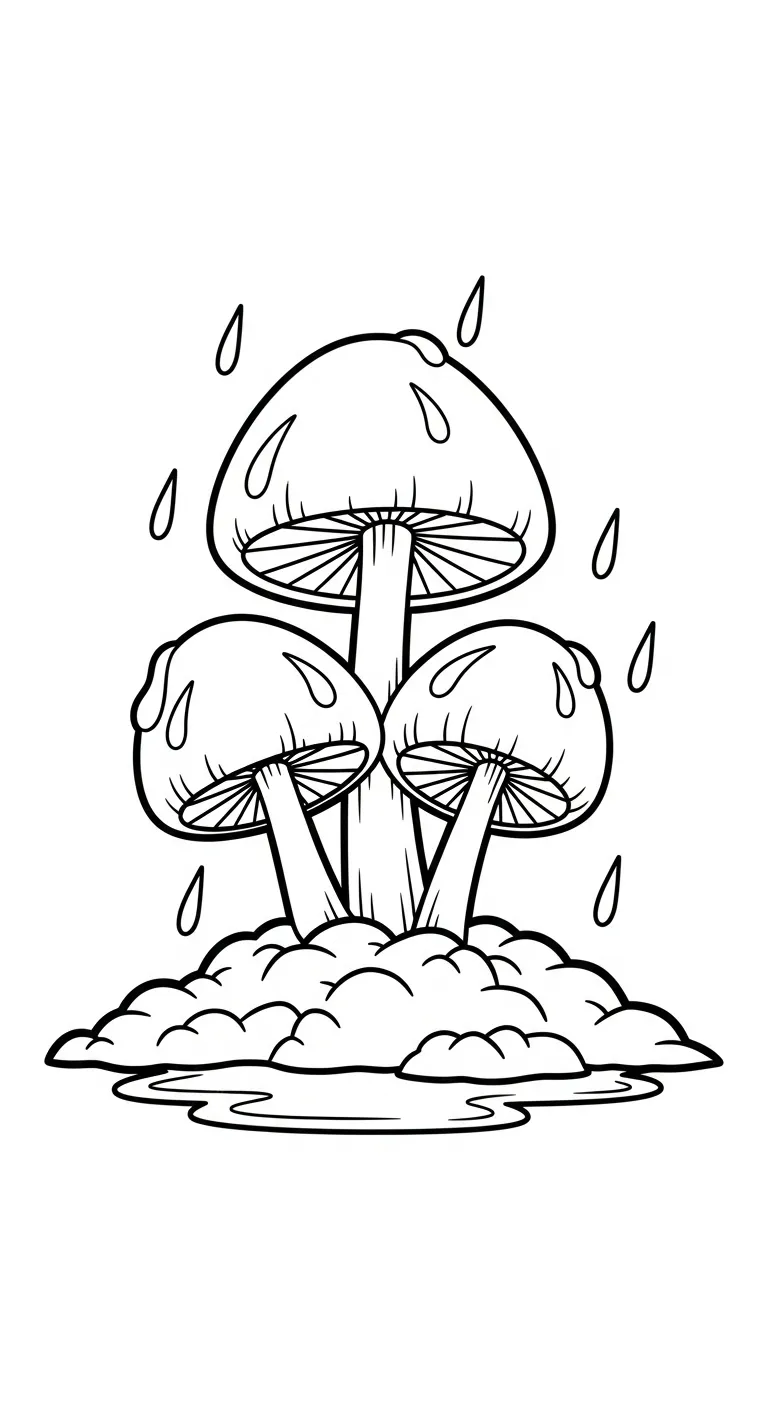 tranh tô màu Trời Mưa cho bé 4 tuổi miễn phí