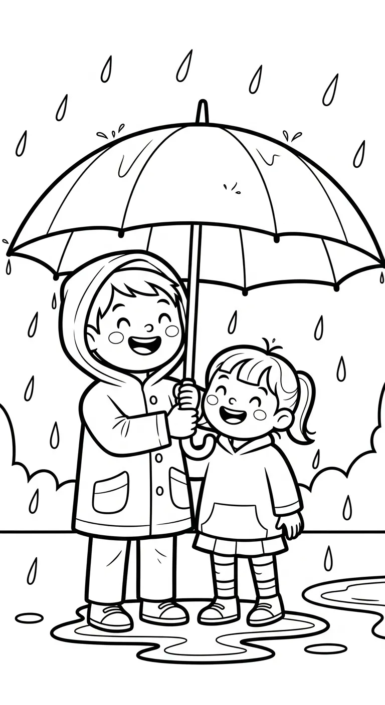 in hình tô màu Trời Mưa cho bé 5 tuổi
