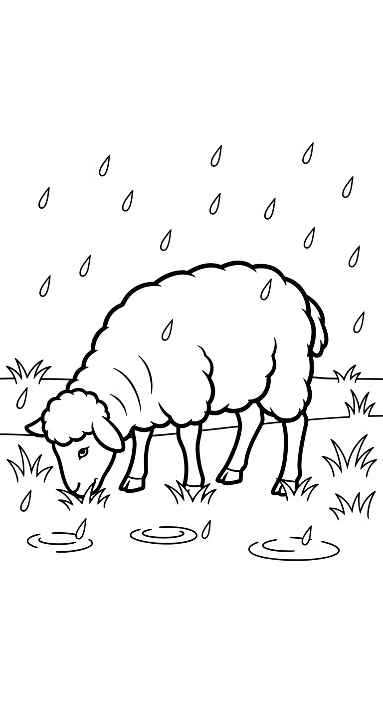 in hình tô màu Trời Mưa cho bé 6 tuổi