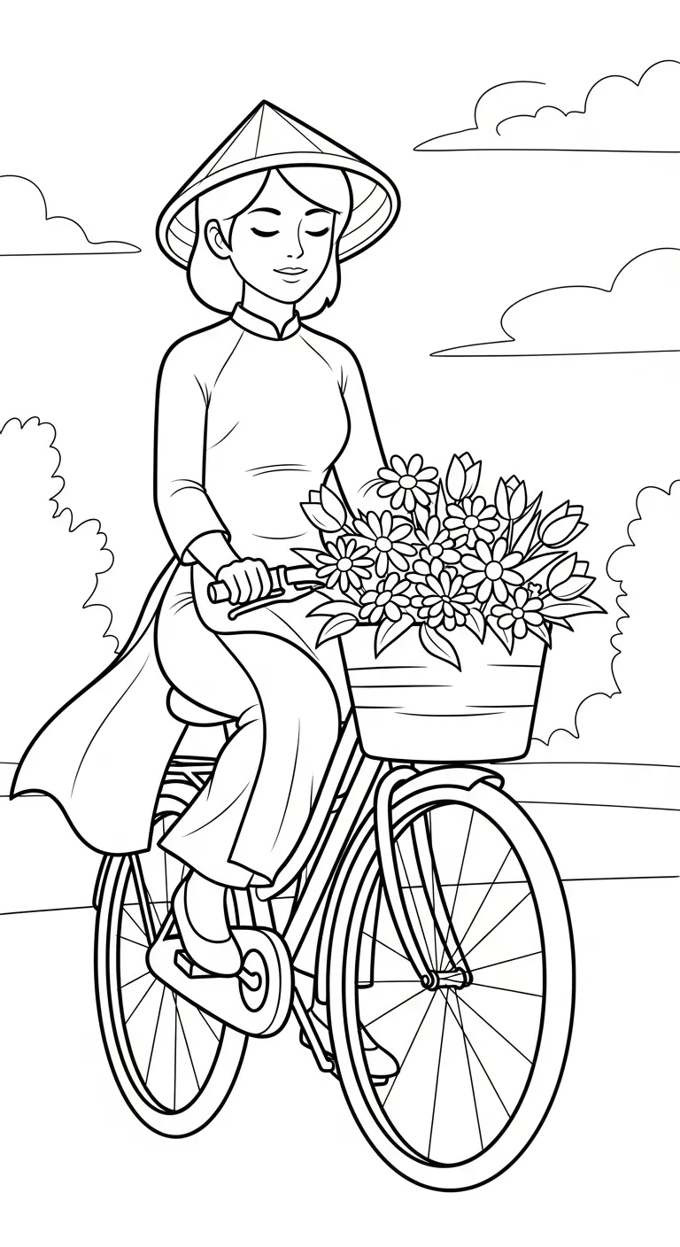 tải hình tô màu Áo Dài không mất tiền