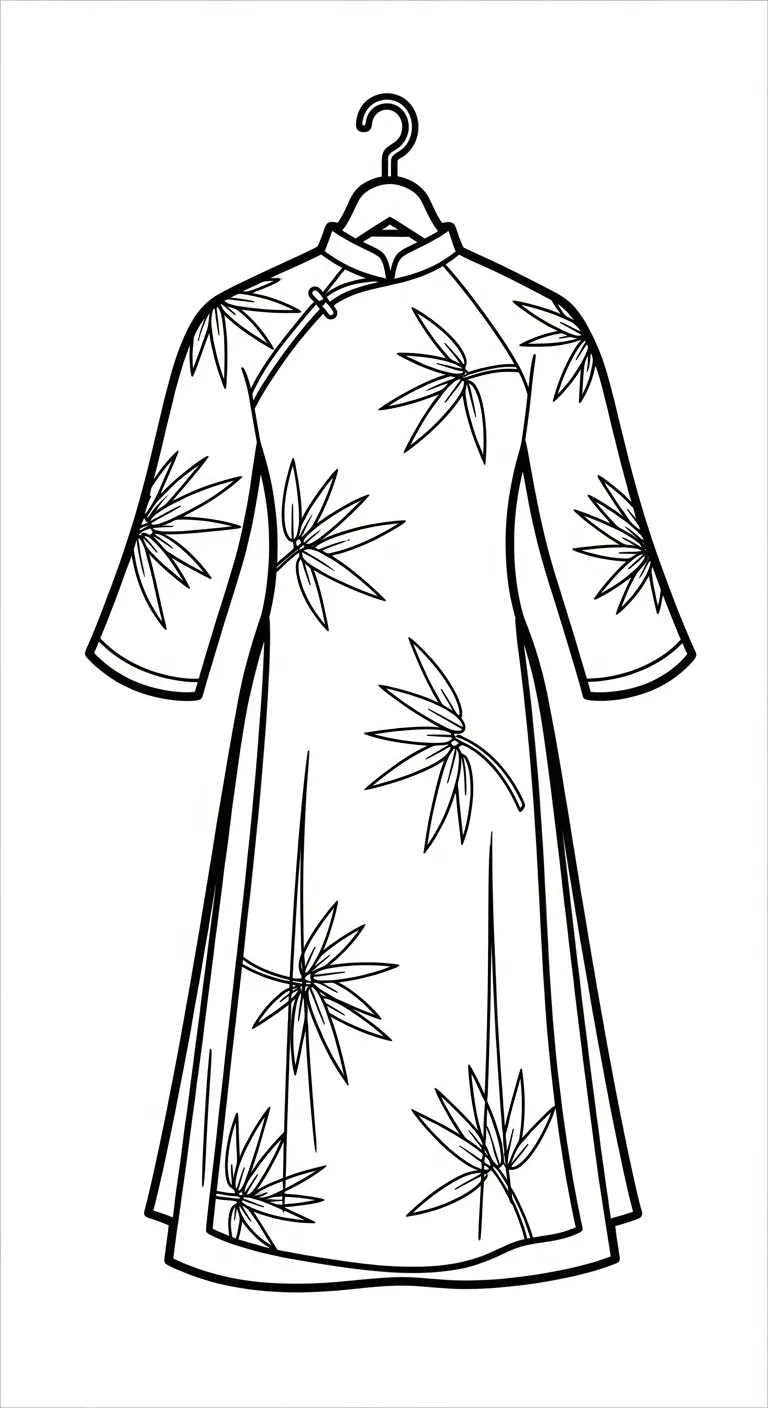 tải hình tô màu Áo Dài cho bé 4 tuổi