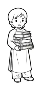 file pdf tranh tô màu Áo Dài cho bé