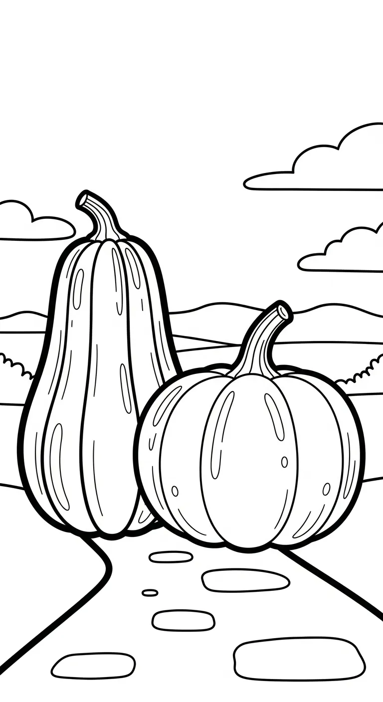 in hình tô màu Bí Đỏ miễn phí