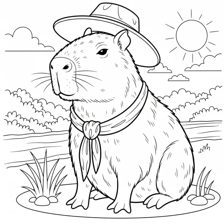 Tranh tô màu Capybara
