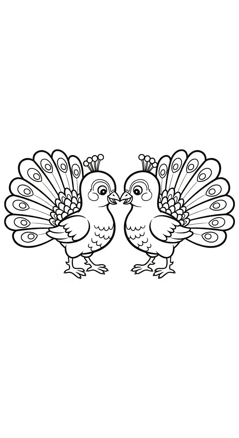 in tranh tô màu Công cho bé