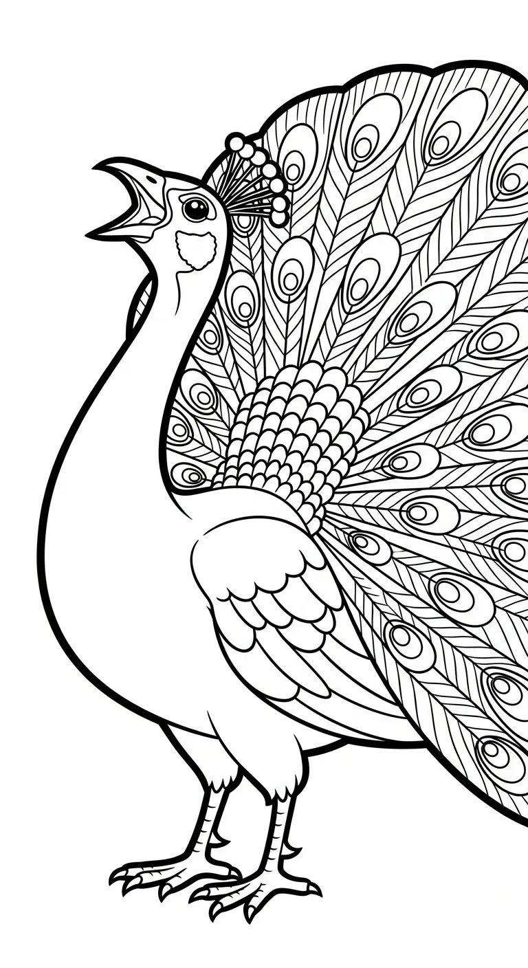 hình tô màu Công cho trẻ em