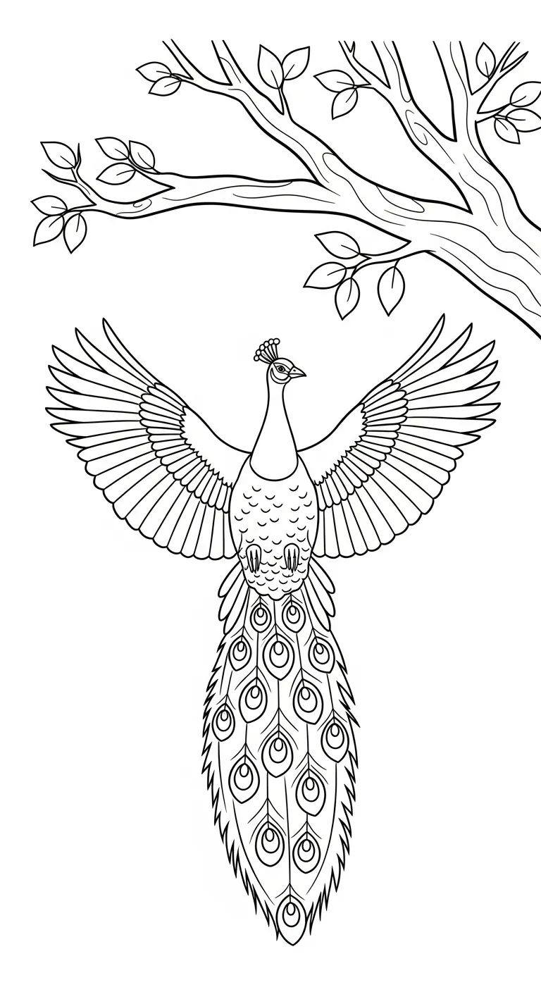 in hình tô màu Công cho bé 4 tuổi