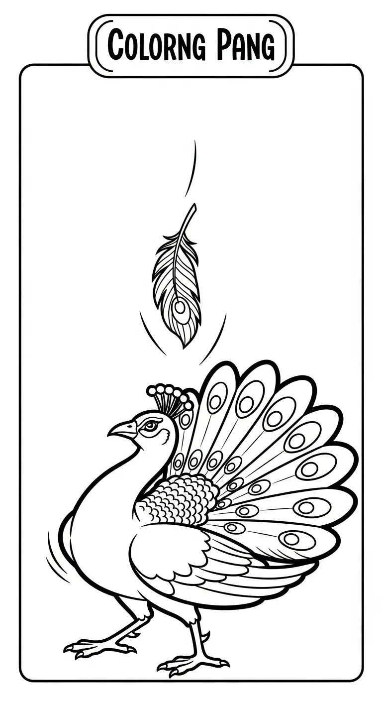 file pdf hình tô màu Công cho bé