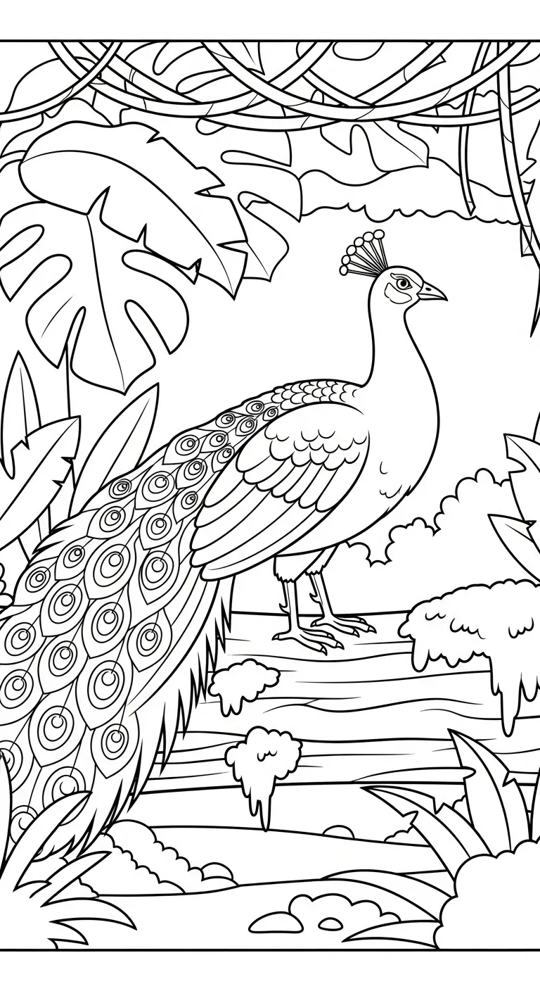 hình tô màu Công cho bé mới nhất