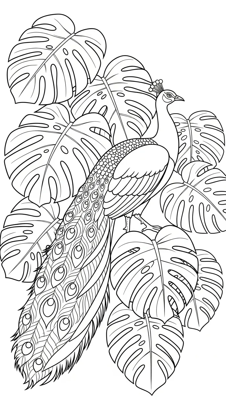 tranh tô màu Công cho bé 6 tuổi miễn phí