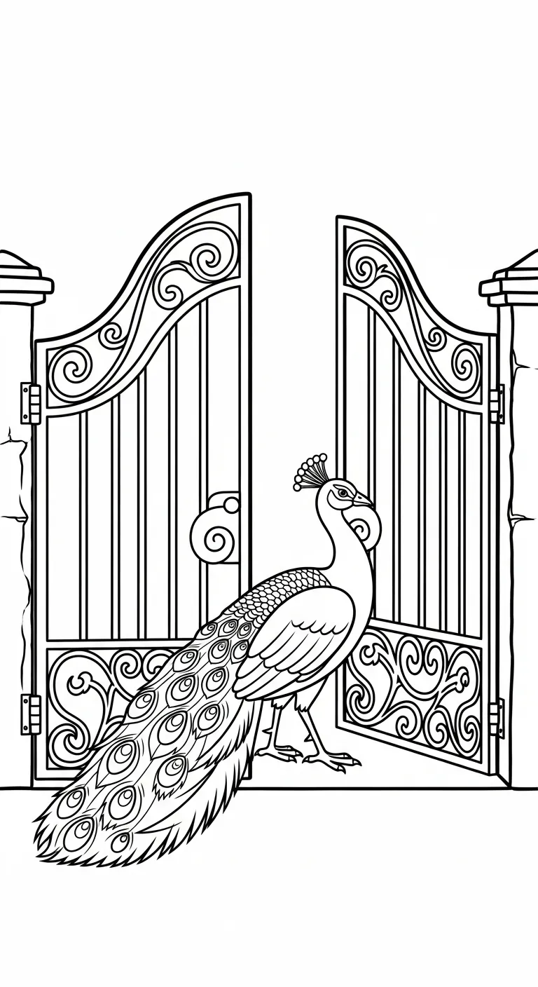 hình tô màu Công cho bé tải về