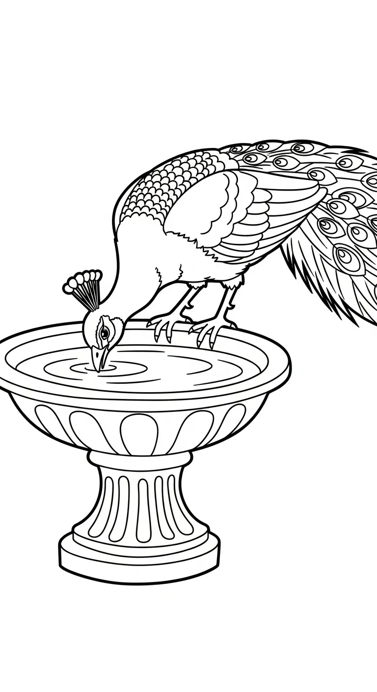 in tranh tô màu Công cho bé 4 tuổi