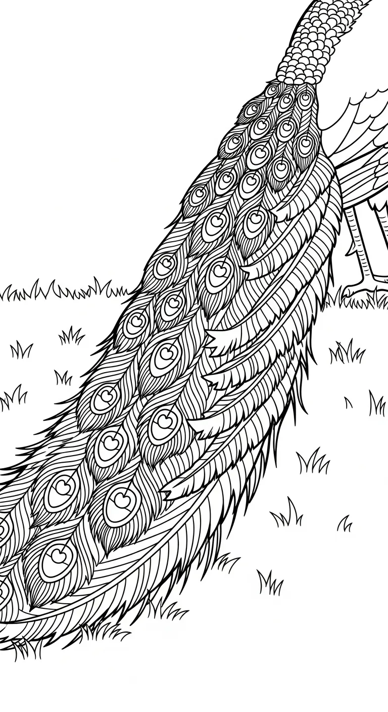 in hình tô màu Công cho bé 8 tuổi