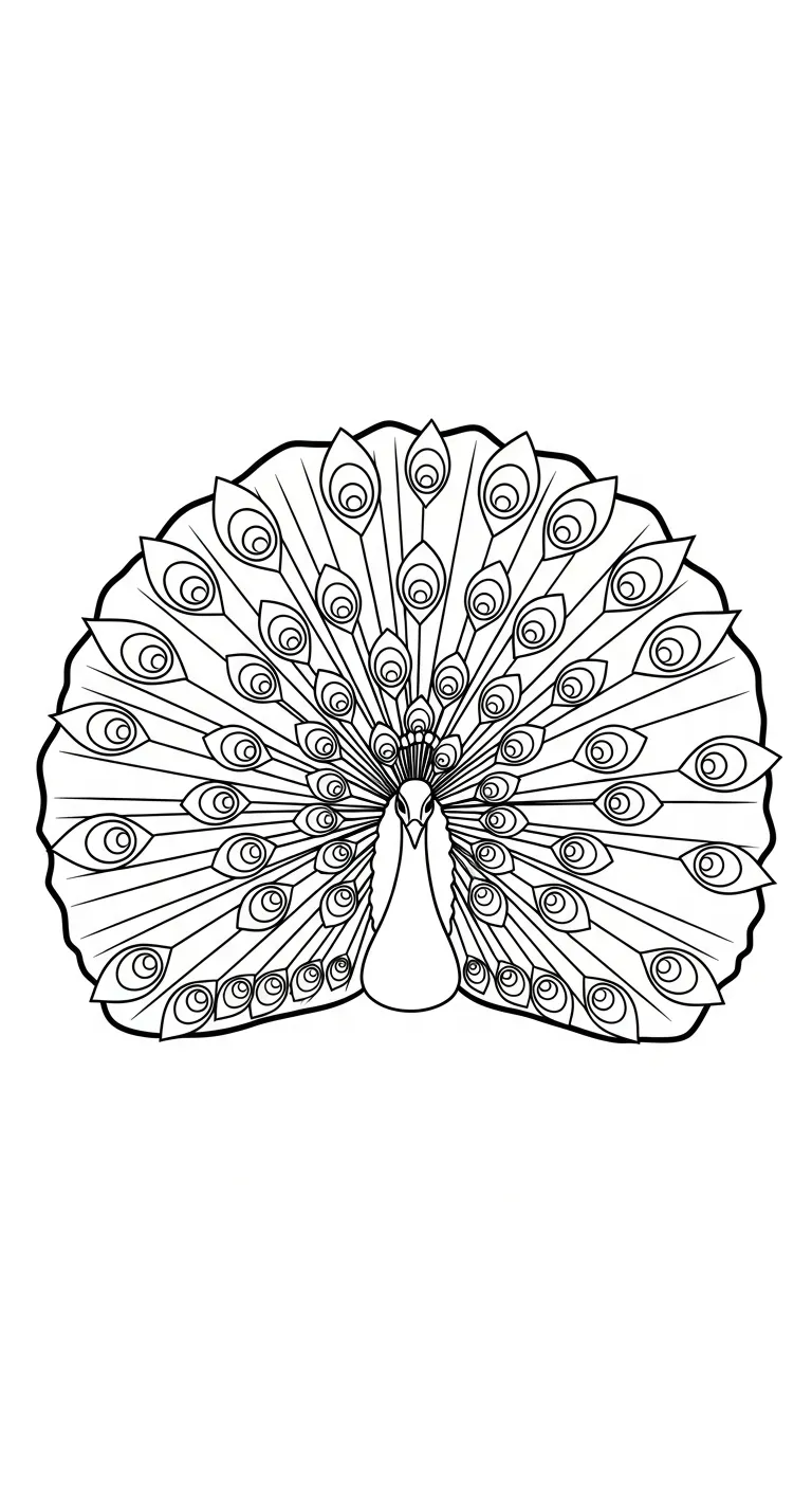 tranh tô màu Công cho bé 5 tuổi