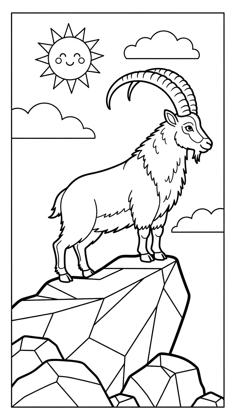 tranh tô màu Dê cho trẻ em