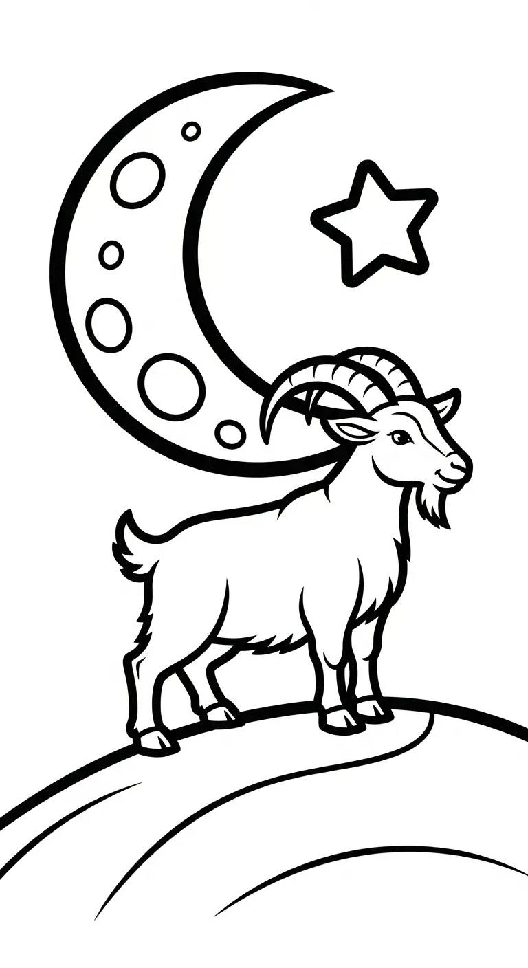 tải hình tô màu Dê cho bé 3 tuổi