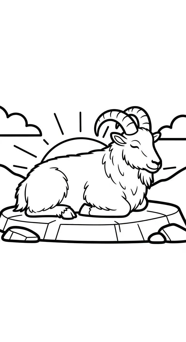 in tranh tô màu Dê cho bé 6 tuổi