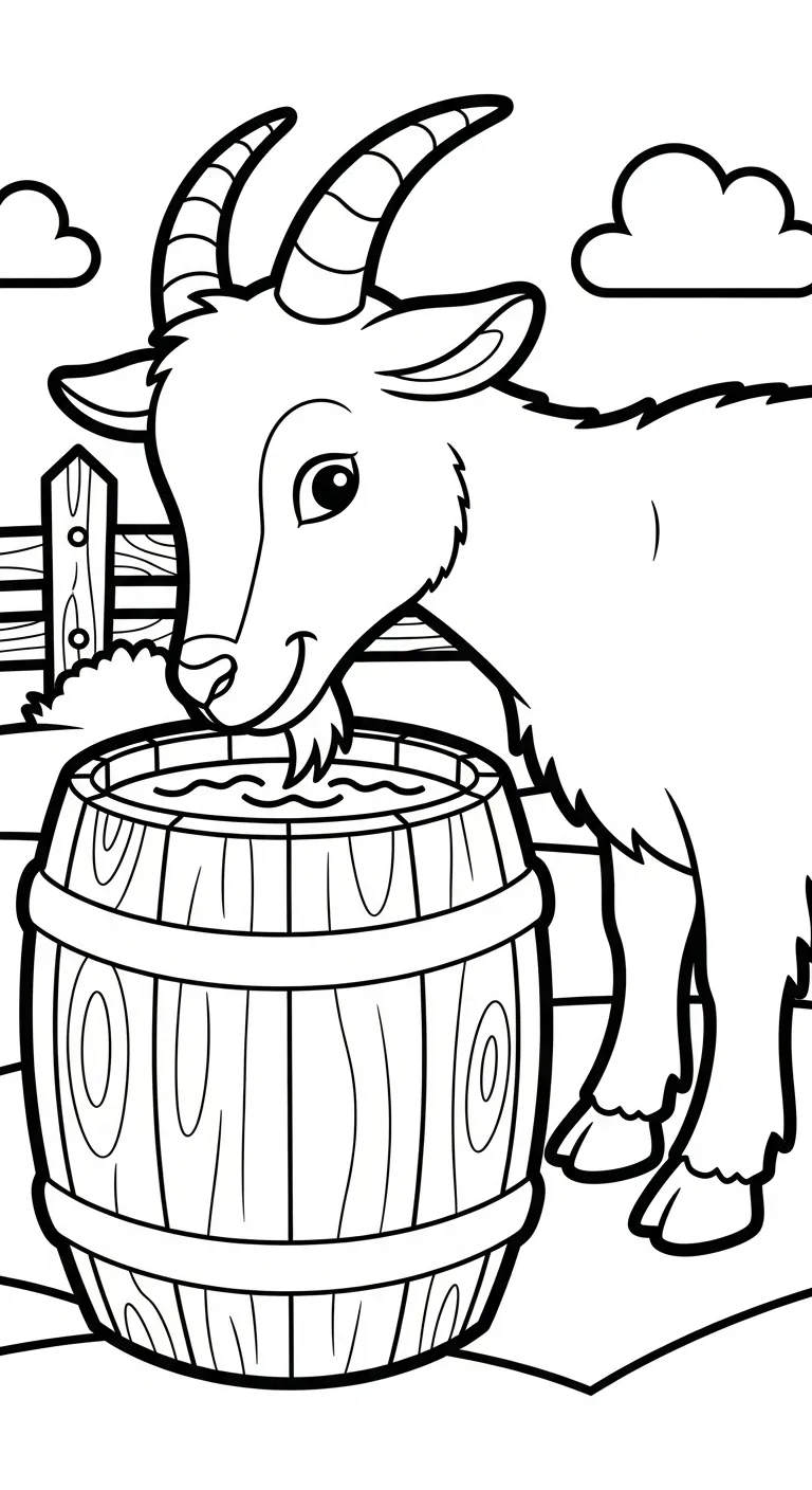 hình tô màu Dê cho bé 3 tuổi miễn phí