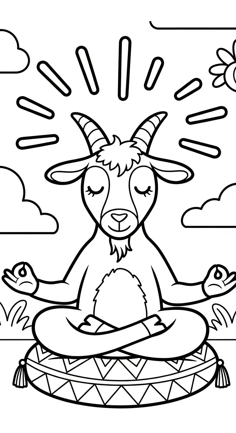 hình tô màu Dê cho bé 6 tuổi
