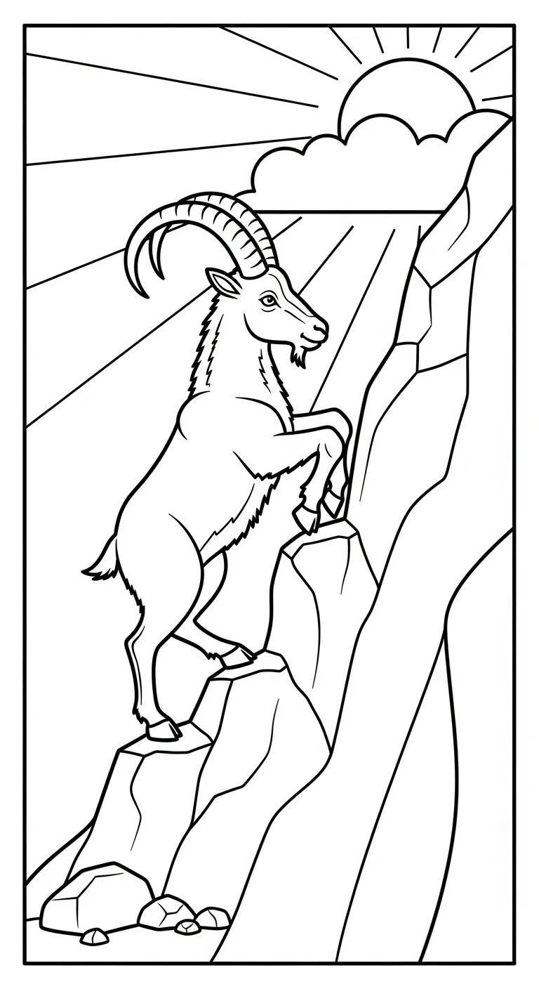 in tranh tô màu Dê cho bé 5 tuổi