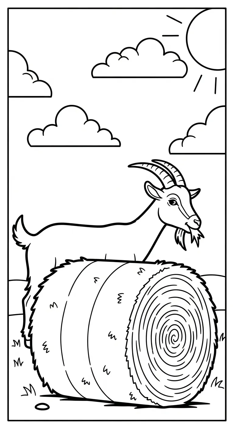 hình tô màu Dê cho bé 7 tuổi