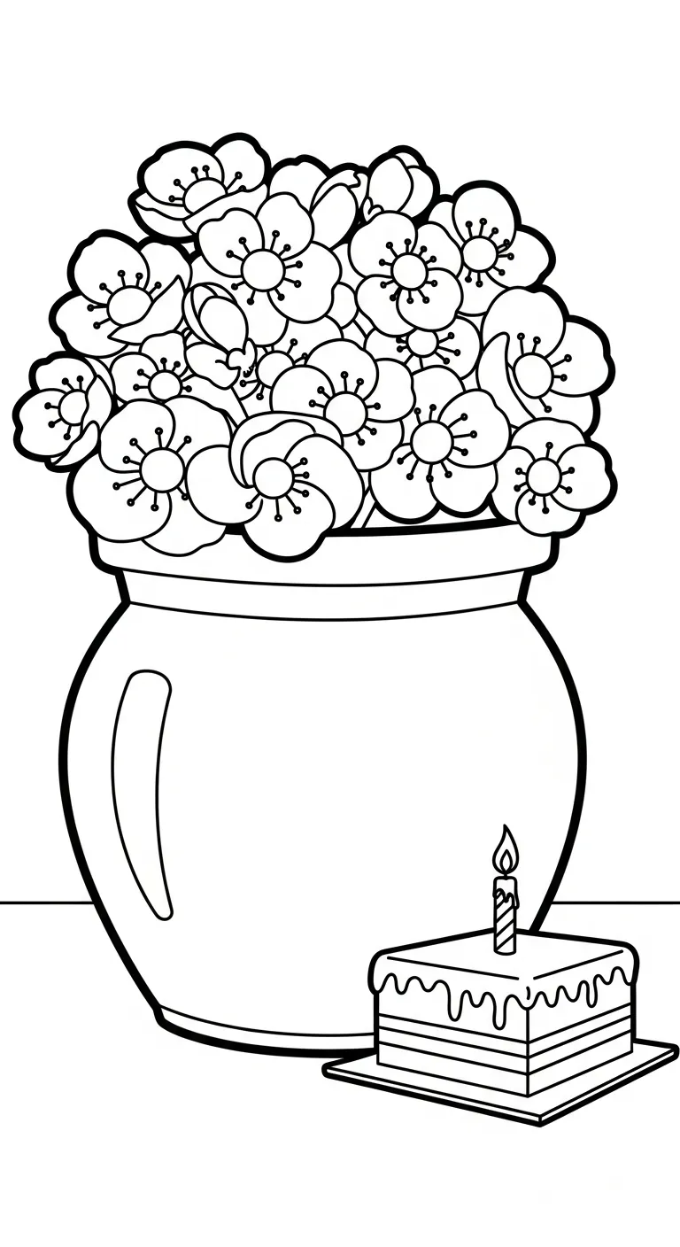 hình tô màu Hoa Mai cho bé 8 tuổi 1