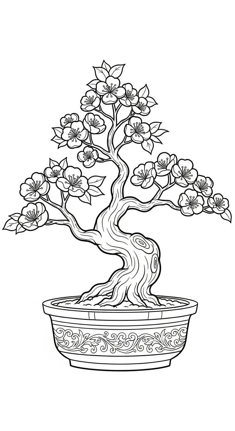 download tranh tô màu Hoa Mai cho bé