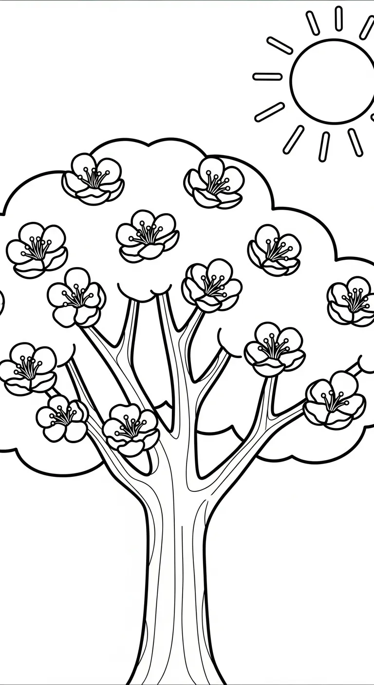 tải hình tô màu Hoa Mai cho bé