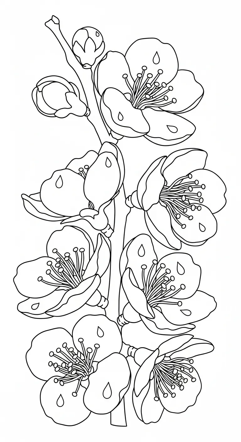 mẫu in hình tô màu Hoa Mai cho bé