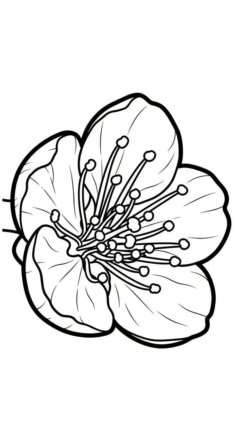 in tranh tô màu Hoa Mai khổ A4