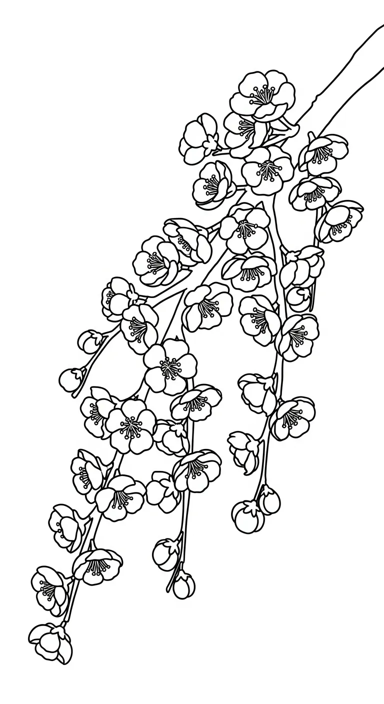 hình tô màu Hoa Mai cho bé 5 tuổi 1