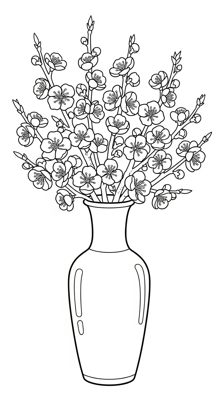 hình tô màu Hoa Mai cho trẻ em