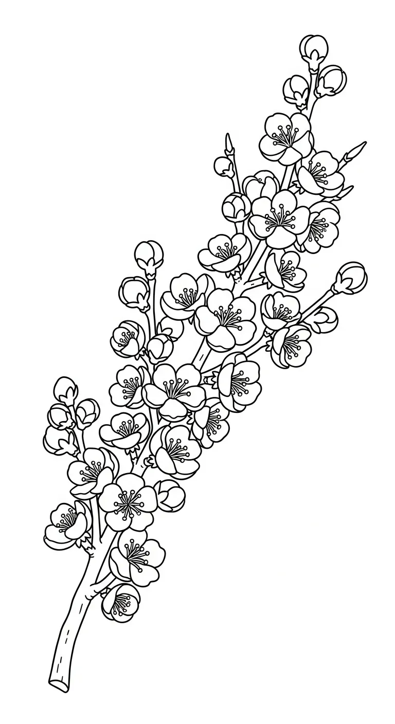 tải tranh tô màu Hoa Mai cho bé 3 tuổi