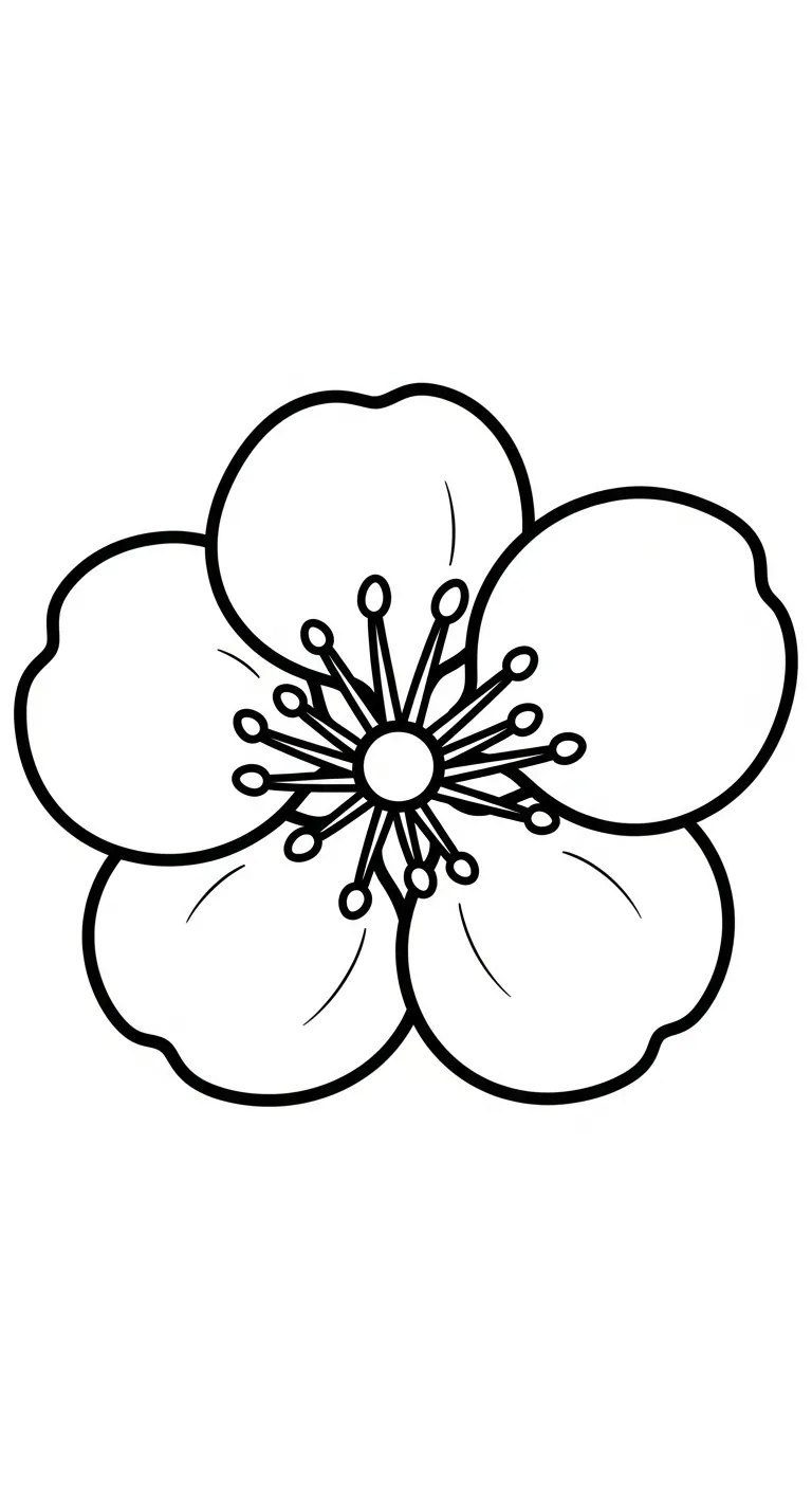 hình tô màu Hoa Mai cho bé tải miễn phí