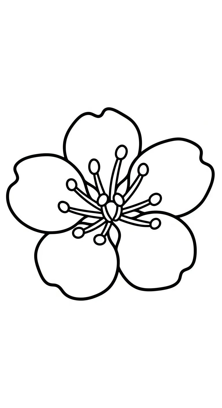 hình tô màu Hoa Mai cho bé 5 tuổi