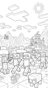 in tranh tô màu Tranh tô màu Minecraft cho bé