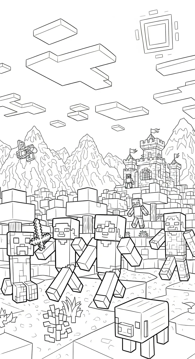 in tranh tô màu Tranh tô màu Minecraft cho bé