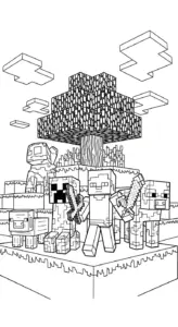 tranh tô màu Tranh tô màu Minecraft cho bé 5 tuổi