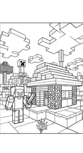 tải hình tô màu Tranh tô màu Minecraft cho bé 6 tuổi
