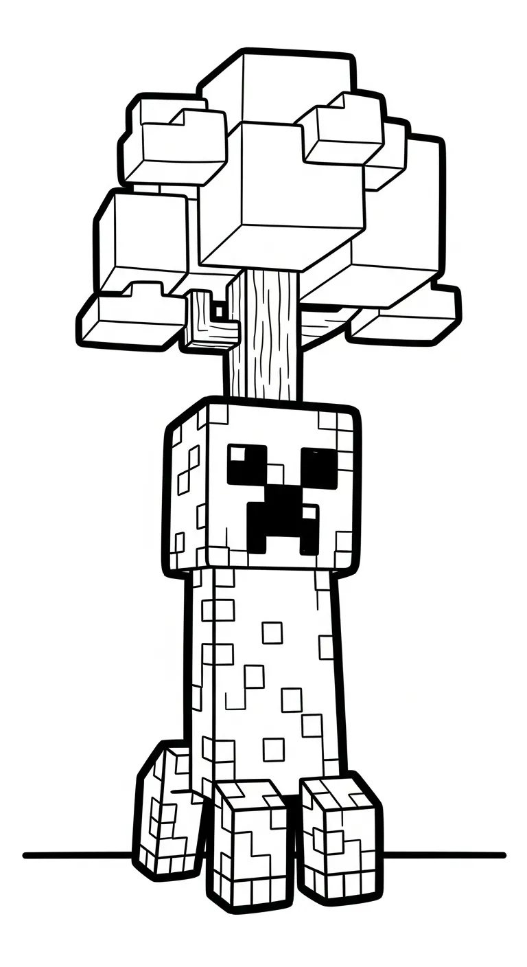 tải tranh tô màu Tranh tô màu Minecraft cho bé 6 tuổi 1