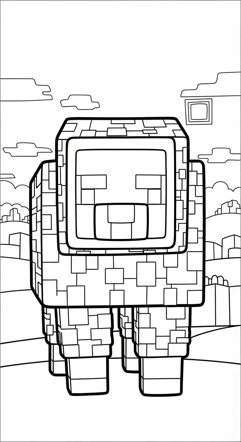 tải tranh tô màu Tranh tô màu Minecraft cho bé 3 tuổi 1