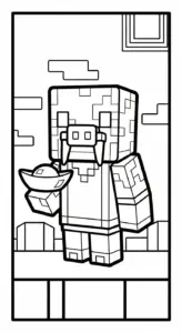 in hình tô màu Tranh tô màu Minecraft cho bé 3 tuổi
