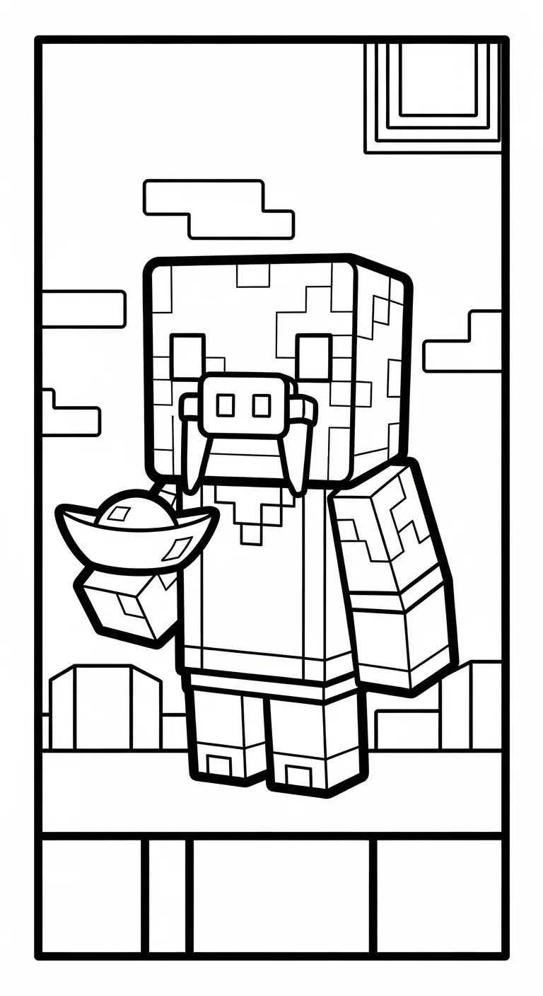 in hình tô màu Tranh tô màu Minecraft cho bé 3 tuổi