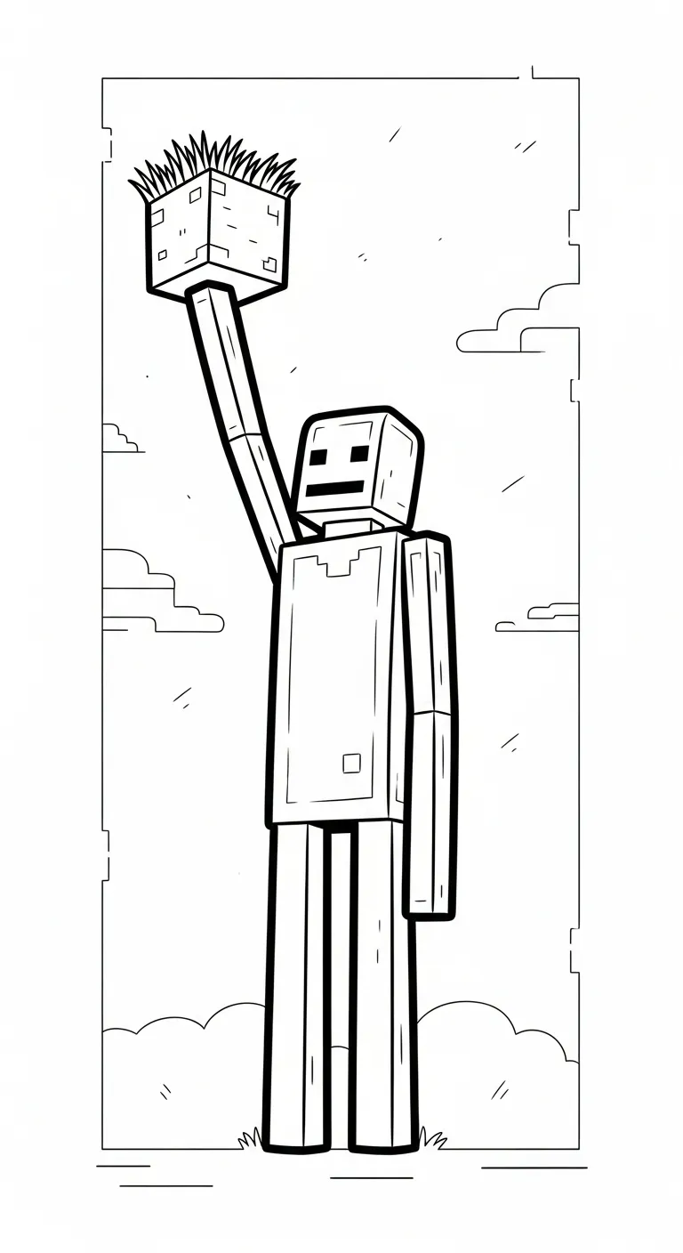 download hình tô màu Tranh tô màu Minecraft miễn phí