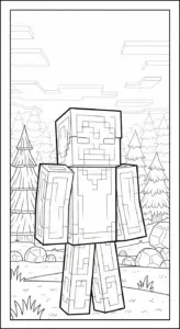 tải hình tô màu Tranh tô màu Minecraft cho bé